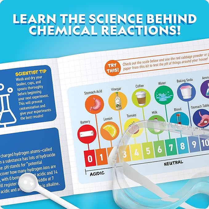 NATIONAL GEOGRAPHIC Amazing Chemistry Set - Chemistry Kit with 100+ Science Experiments Including Crystal Growing and Reactions, Science Kit for Kids, STEM Gift for Boys and Girls (Amazon Exclusive)