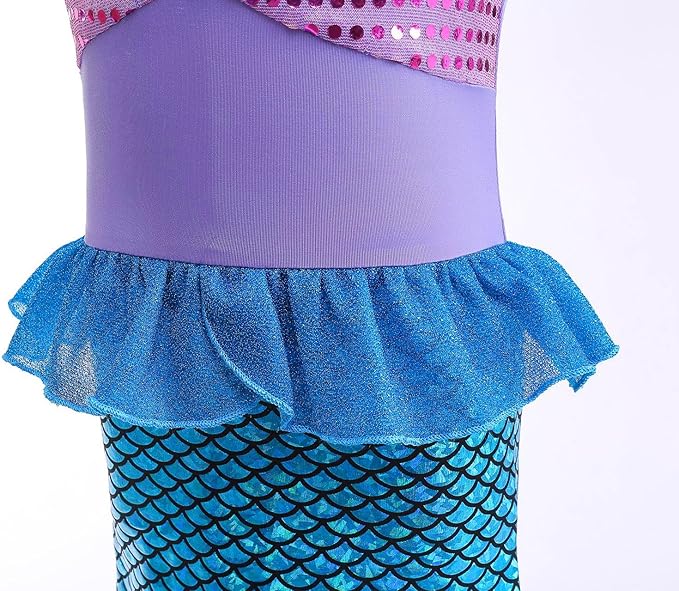 Little Girl Luxury Mermaid Costume Princess Dress for Girls with Accessories
