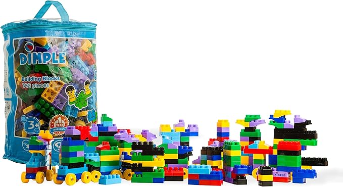 Dimple Building Blocks for Toddler (300 Pcs) Stacking Toys & Puzzle Games for Learning and STEM Fun Montessori Toys, Educational Baby Blocks Age 3+ Toddler Boy & Girl Birthday for Kids