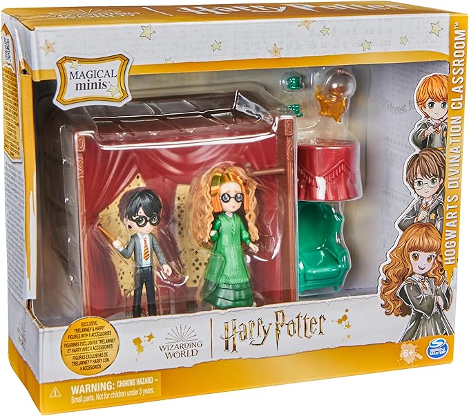 Wizarding World Harry Potter, Magical Minis Hogwarts Divination Classroom, 2 Exclusive Figures and 6 Accessories, Kids Toys for Ages 6 and up