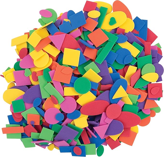 Chenille Kraft Wonderfoam Colors May Vary Shape Decorative Foam Shape, Colors and Size Varies, 0.5 lb Tub, Pack of 3000