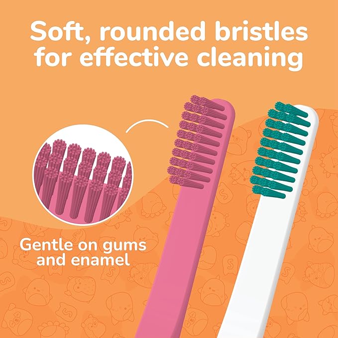 Brush Buddies Squishmallows Assorted Manual Toothbrushes, Soft Toothbrushes, Toothbrushes for Kids and Adults, 4PK