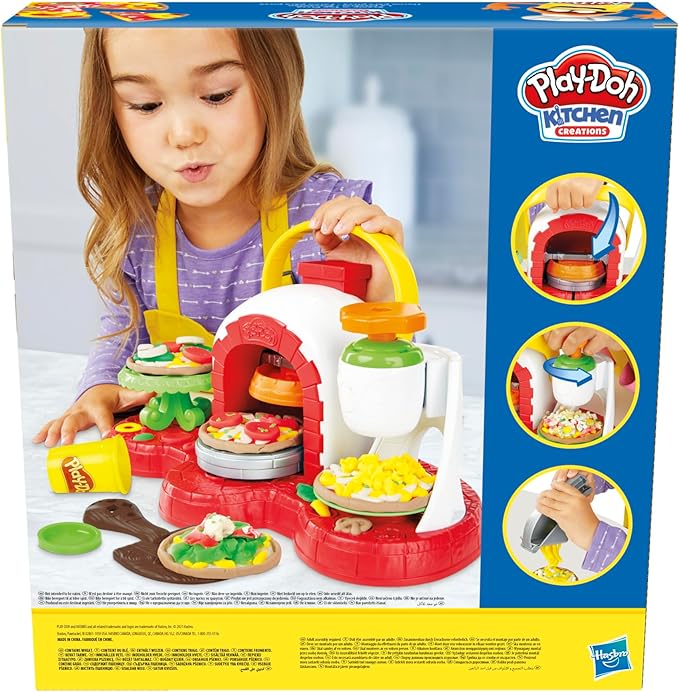 Play-Doh Kitchen Creations Stamp 'n Top Pizza Oven Toy, 5 Modeling Compound Colors, Back to School Classroom Supplies, Play Food & Cooking Toys for Kids, Preschool Toys, Ages 3+