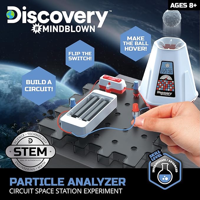 Discovery #MINDBLOWN Particle Analyzer Circuitry Set, Build-it-Yourself Engineering Toy Kit, Explore The Science of Motion, Great Gift for Kids, 9-Piece, Ages 8+