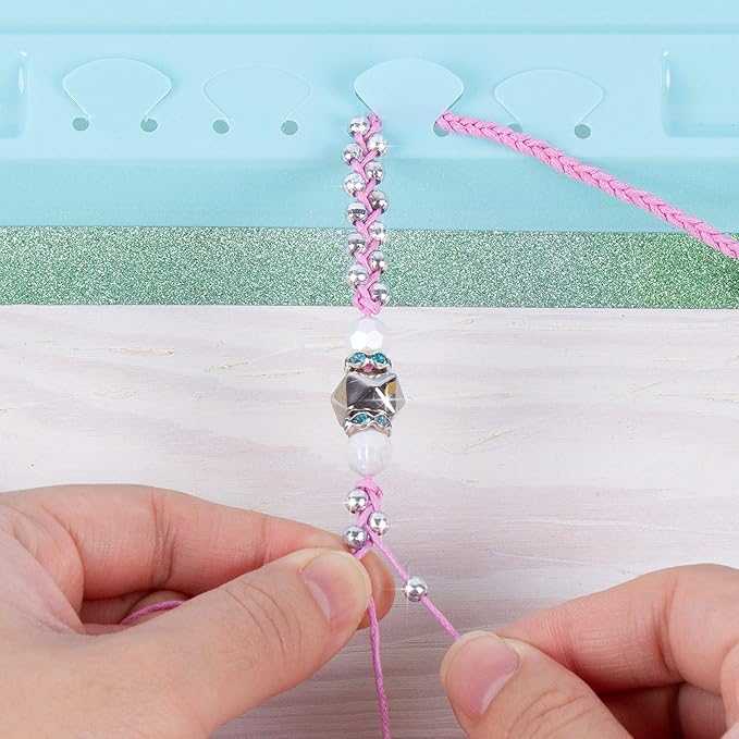 Make It Real: Rainbow Bling Bracelets Kit - Create 5 Unique Cord Charm Bracelets, 82 Pieces, Includes Play Tray, All-In-One, DIY Kit, Tweens & Girls, Arts & Crafts, Kids Ages 8+