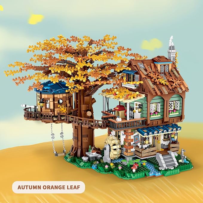 Idea Tree House Bricks Model Toys Set, Forest House Building Blocks Street View Sets, for Adults Ages 14+ Tree House Display 4761 PCS（Not Compatible with Lego Set ）