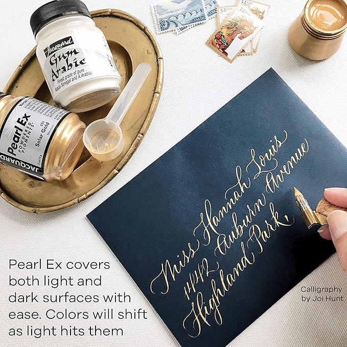 Jacquard Pearl Ex Pigment Powder Series 1 12 Color Set 3 Gram Jars - Loose Mica Powder for Epoxy Resin, Watercolors, Calligraphy Ink & Clay - Epoxy Pigment Powder - Epoxy Resin Color