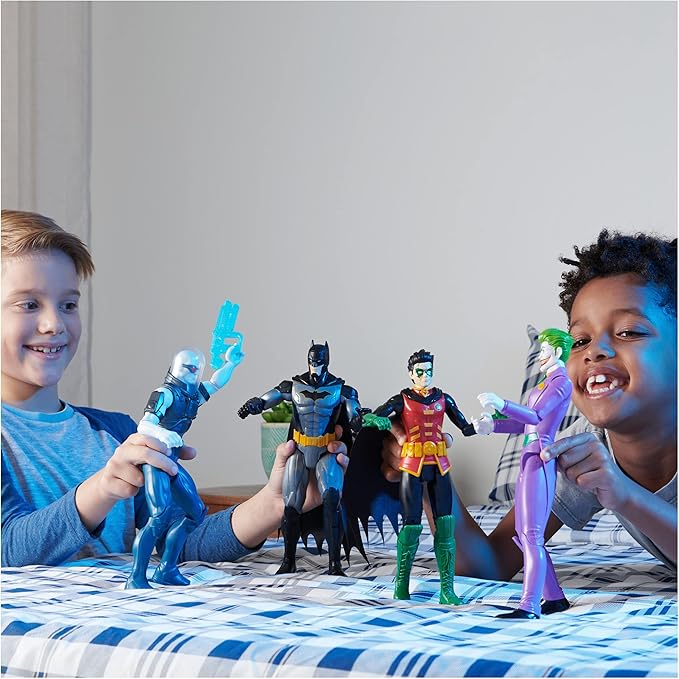 DC Comics, Batman and Robin vs. The Joker and Mr. Freeze, 12-inch Action Figures, Kids Toys for Boys and Girls Ages 3 and Up