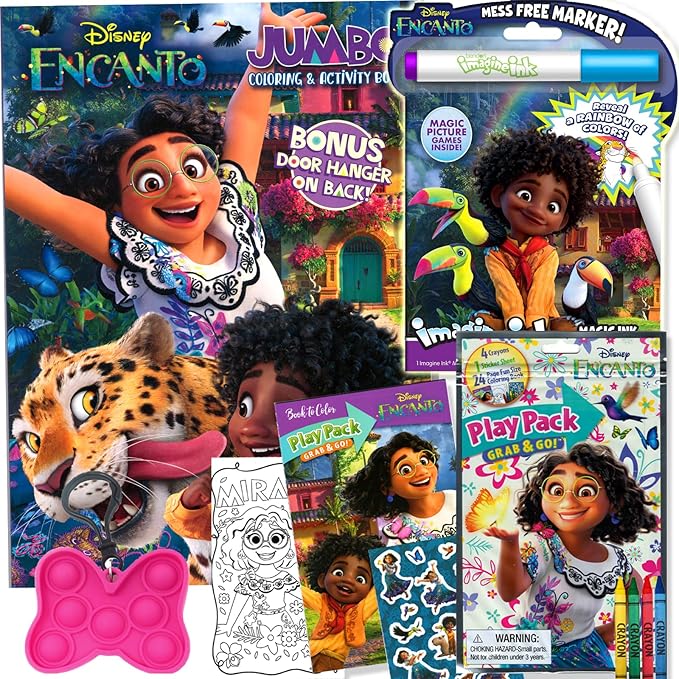 Disney Encanto Coloring Book Activity Set for Kids – Bundle Includes Coloring Books, Play Pack, Stickers
