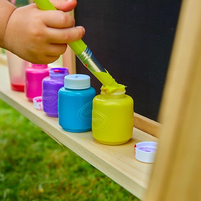 Chalkboard and Painting Easel for Kids. Wooden Double Sided Easel for Arts and Crafts, Learning and Playing. for Indoor and Outdoor Use FSC Treated Wood.