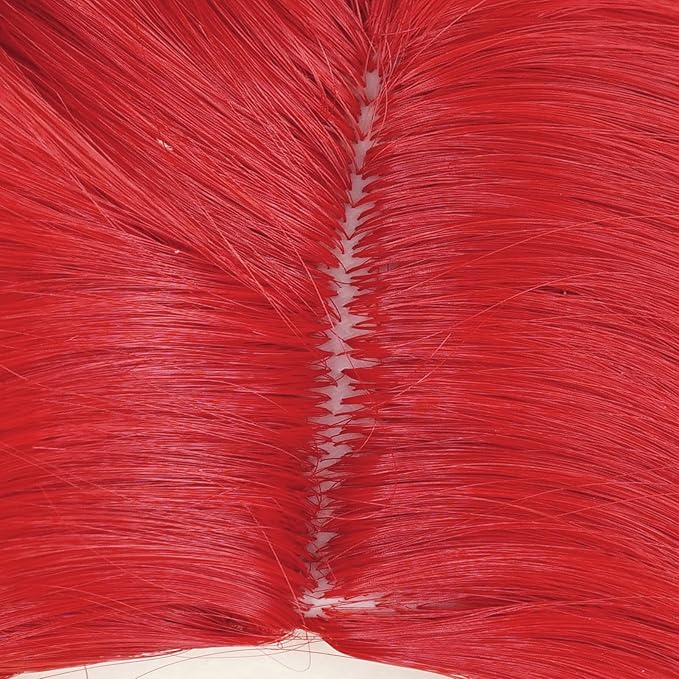 Probeauty Mermaid Wig, Red Long Wave Cosplay Wig with Necklace Bracelet Earrings Ring for Halloween Costume 21 Inches