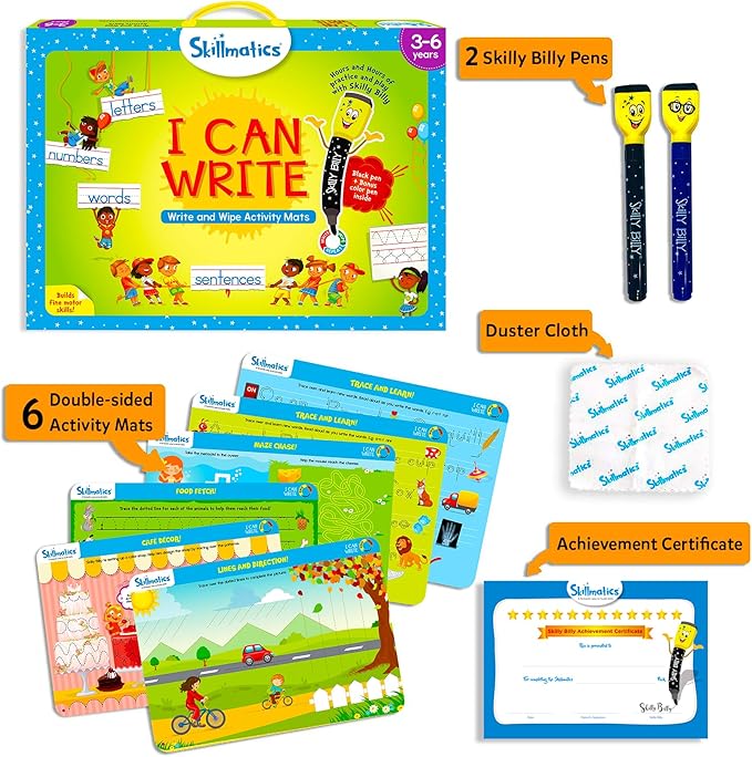 Skillmatics I Can Write, Preschool Learning Activities, Educational Toy and Game, Back to School Supplies, Gifts for Students, Kids, Ages 3, 4, 5, 6