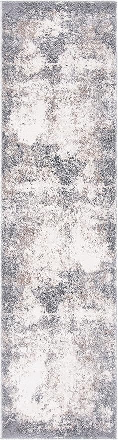 SAFAVIEH Aston Collection Runner Rug - 2' x 8', Grey & Ivory, Modern Abstract Design, Non-Shedding & Easy Care, Ideal for High Traffic Areas in Living Room, Bedroom (ASN707F)