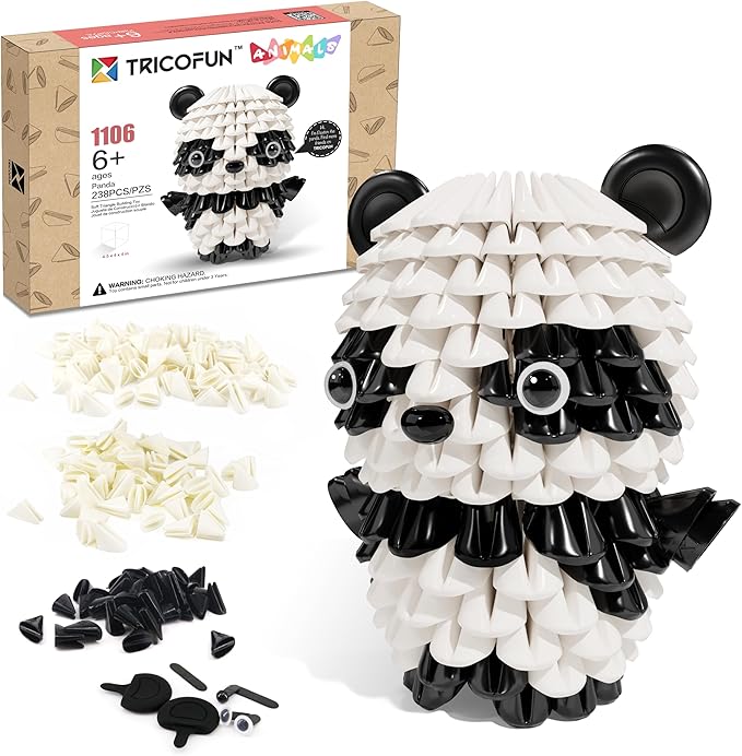 Creative Soft Building Blocks, Cute Animal kit Assembling Building Toys Gifts for Kids and 6+ Interactive Building Toy for Kids, Boys, and Girls (1106-PANDA)