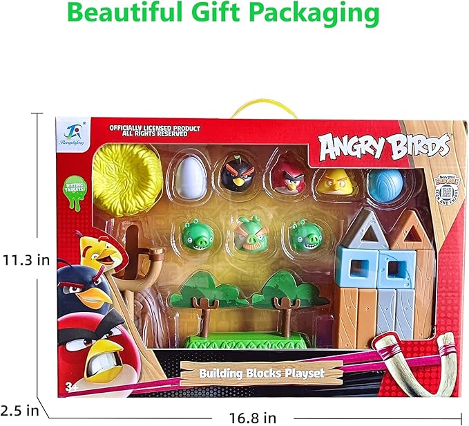 Newly Licensed Angry Birds Toys Playsets Build N’ Launch Construction Brick Assembly Building Blocks Sets Pig City Strike 2 Takedown Space Planet Game Catapult Slingshot Gift Box 20pcs