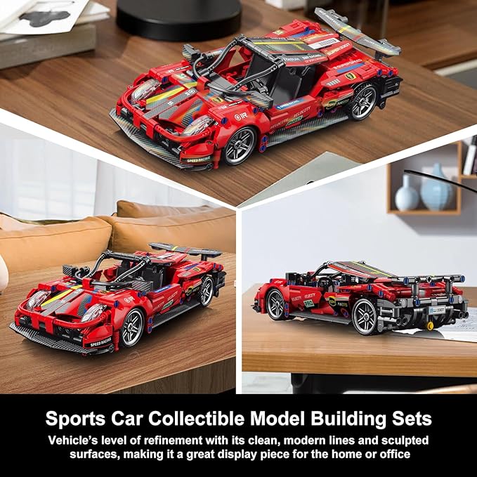 540 Piece Sports Car Model Building Kit for Kids,Teens and Adults,MOC 1:18 Racing Pull Back Car Model Building Set,STEM Educational Building Toy Car,Christmas Birthday Gift for Boy Girl Age 6+