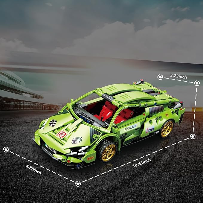 586 Piece Sports Car Model Building Kit for Kids,Teens and Adults,MOC 1:18 Racing Pull Back Car Model Building Set,STEM Educational Building Toy Car,Christmas Birthday Gift for Boy Girl Age 6+