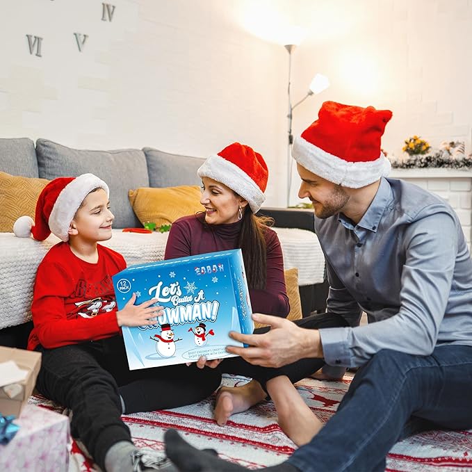 EOBOH 36 Pack Snowman Kit Set, Build a Snowman Christmas Craft, Creative Air Dry Clay Modeling Winter Decorations Indoor, Crafts Kit for Christmas Activities School Family Winter Party Supplies