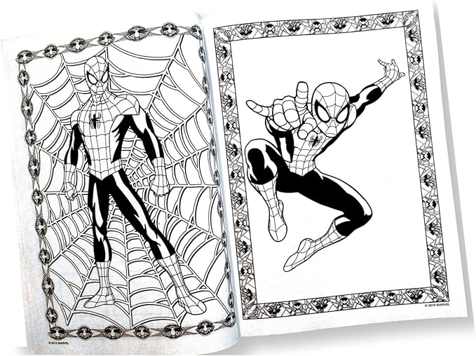 Disney Studios Spiderman Stickers Activity Set - Bundle Includes Spiderman Stickers, Spiderman Coloring Book, Superhero Door Hanger, Thank You Card Craft