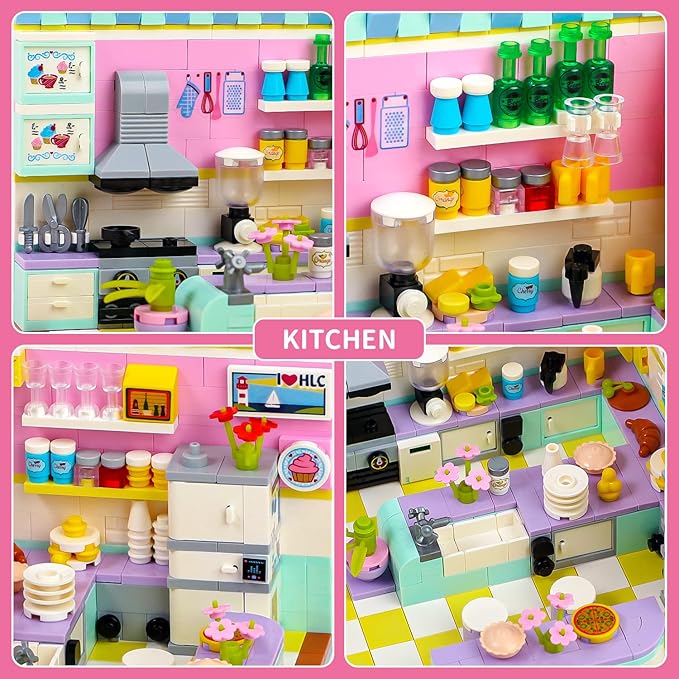 Friends House Building Block, Girls Mini Kitchen Bedroom Friendship Duplex Apartment Creative Playhouse Bricks Kit 2 Sets Birthday Gifts for Adults Old Kids Daughter Teens 8-12 6-12 7-9