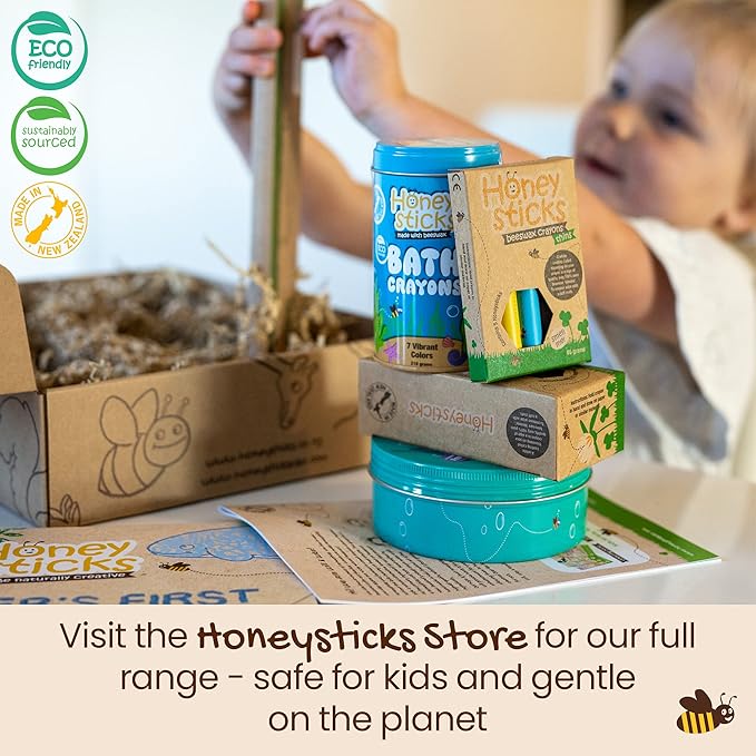 Honeysticks Jumbo Crayons (8 Pack) - 100% Pure Beeswax Crayons - Non Toxic Crayons for Kids - Large Crayons, Easy to Hold and Use, Unbreakable, Eco Friendly, Preschool Art Supplies, For Kids 2-4, 4-8
