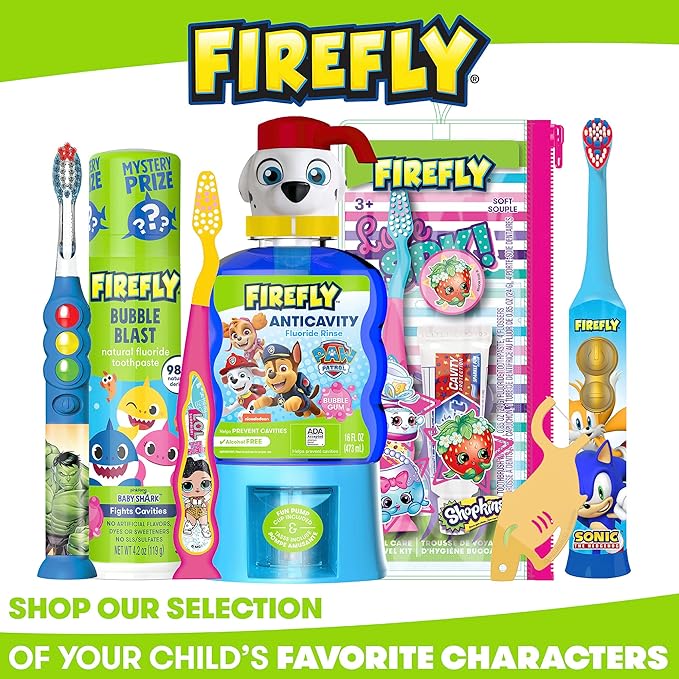 FIREFLY Clean N' Protect, L.O.L. Surprise! Toothbrush with hygienic Character Cover, Soft Bristles, Anti-Slip Grip Handle, Battery Included, Ages 3+, 1 Count
