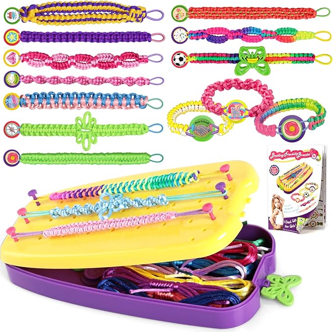 Friendship Bracelet Making Kit, String Bracelets Maker Craft, Kids Jewelry Making Kit, Arts and Crafts for Kids, Christmas Birthday Gifts for Girls