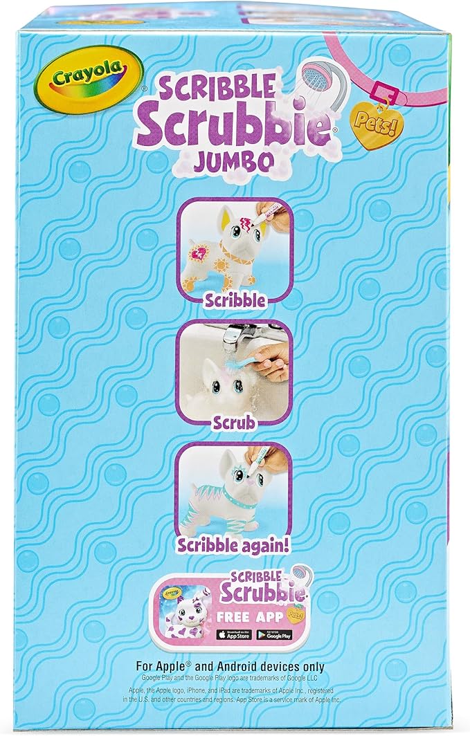 Crayola Scribble Scrubbie Jumbo Pet - Wilbur (6in), Customizable Dog Toy for Kids, Arts & Crafts, Gifts for Boys & Girls, 3+