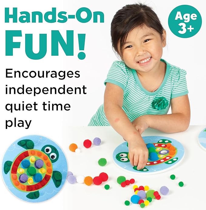 Creativity for Kids Pom Pom Pictures: Animals - Preschool Learning Activities, Sensory Toys for Toddlers, Toddler Arts and Crafts for Ages 3-5+