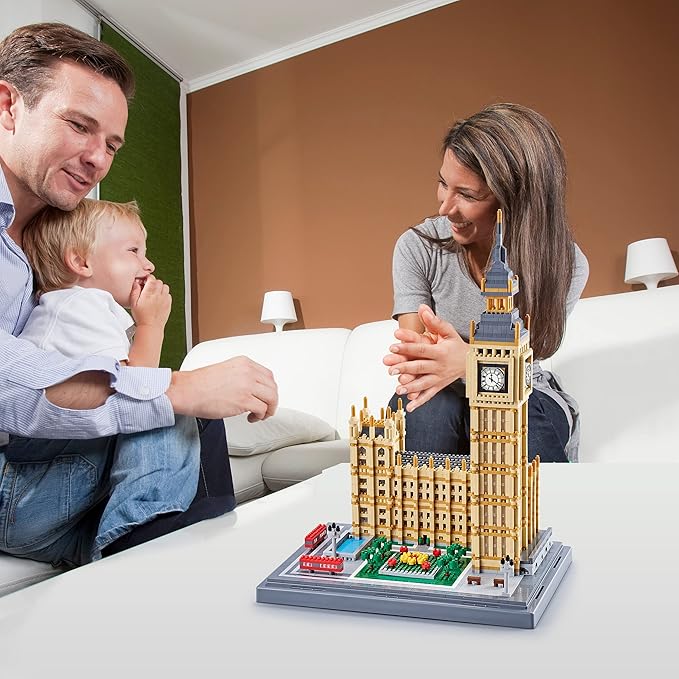 Real Big Ben Micro Building Blocks Set for Adults 6473 PCS - World Famous Architectural Model Toys Presents for Kid Age of 14+