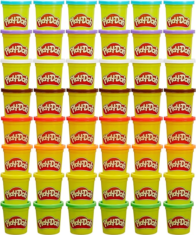 Play-Doh Bulk Pack of 48 Cans, 6 Sets of 8 Modeling Compound Colors, 3oz, Back to School Gifts & Prizes for Students & Classroom, Preschool Toys for Kids, Ages 2+ (Amazon Exclusive)