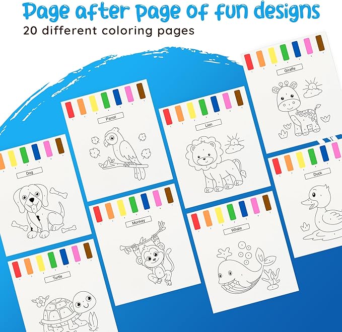 Paint With Water Coloring Book for Toddlers: Mess Free Kids Watercolor Painting Activity Kit - Arts and Crafts For Ages 2 3 4 5 6 Years Old - Animals - Pocket Travel Book, Gift Toy, Stocking Stuffers