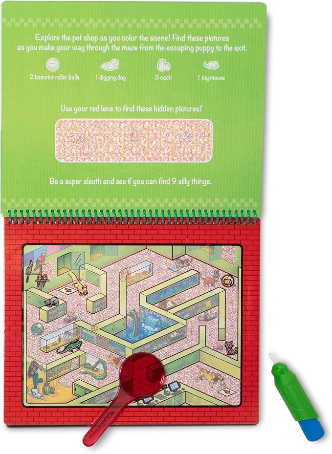 Melissa & Doug On the Go Water Wow! Reusable Water-Reveal Deluxe Activity Pad – Animal Antics
