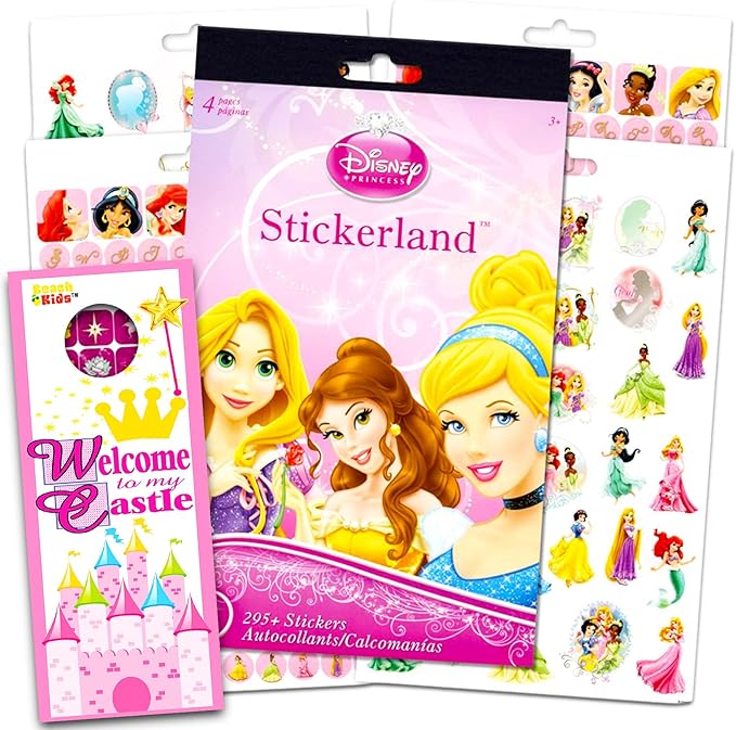 Disney Princess Coloring Book Super Set - Includes 4 Disney Princess Books Filled with Over 200 Coloring Pages and Activities and Over 175 Stickers