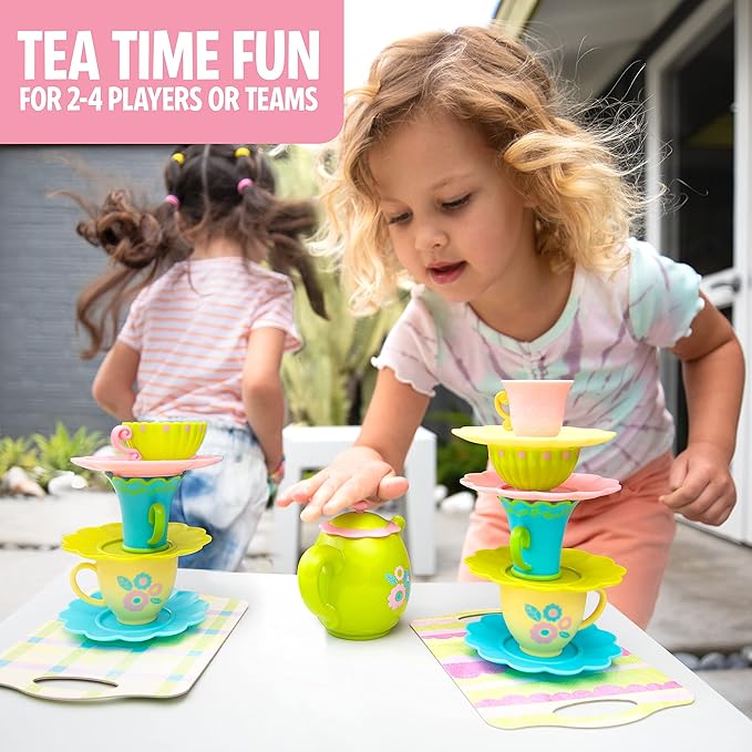 Educational Insights Teacup Pile-Up! Relay Game, Preschool Board Game, Gift for Kids Ages 4+
