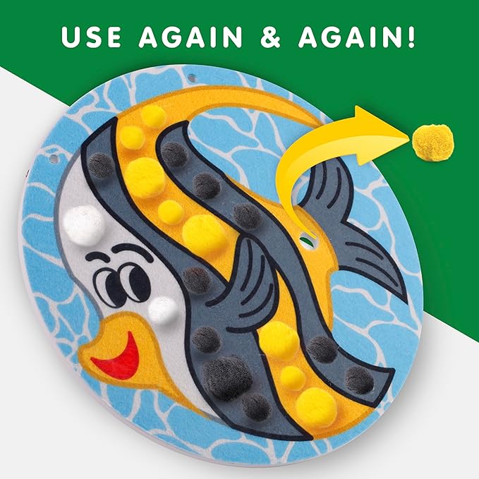 NATIONAL GEOGRAPHIC Kids Pom Poms Arts and Crafts Kit - Pom Pom Animals Toddler Craft Kit, Preschool Art, Toddler Crafts Ages 3-5, Crafts for Toddlers 2-4 Years, Pom Pom Pictures, Pom Pom Art