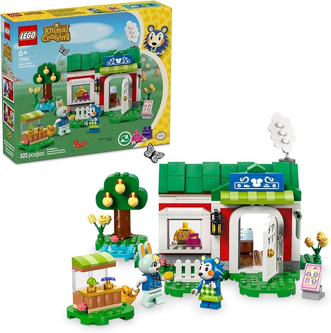 LEGO Animal Crossing Able Sisters Clothing Shop Building Toy - Animal Crossing Toy Figures and Playset for Kids, Girls and Boys, Ages 6+ - Pretend Play Gift Idea for Birthdays - 77055