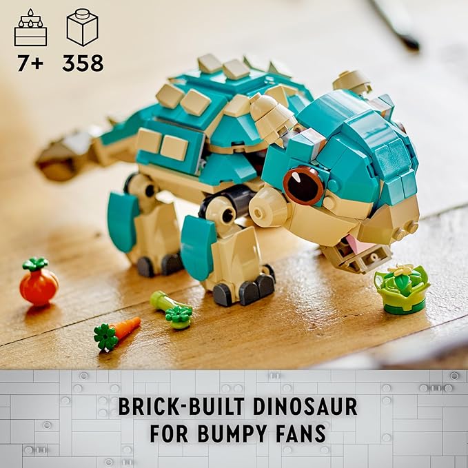 LEGO Jurassic World Baby Bumpy: Ankylosaurus Dinosaur Toy for Camp Cretaceous Fans and Kids Aged 7 Plus, Fun Build-a-Dinosaur Jurassic Park Toy for Boys and Girls, Animal Toy Playset, 76962