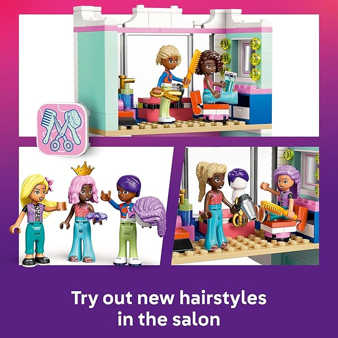 LEGO Friends Hair Salon and Accessories Store Toy Building Set - Hair Salon Toy for Girls and Boys, Ages 7+ - Gift Idea for Kids Birthday - with 3 Minidolls - 42662