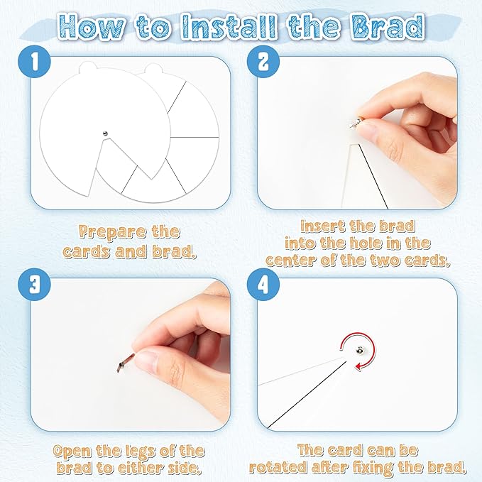 COcnny Spinning Coloring Wheel Craft - 30 Set Color Your Own Spinning Paper for Kids, DIY Color Blank Wheel Cards Kit, Summer Crafts Art Game for Sunday School Activities Home Classroom Party Supplies