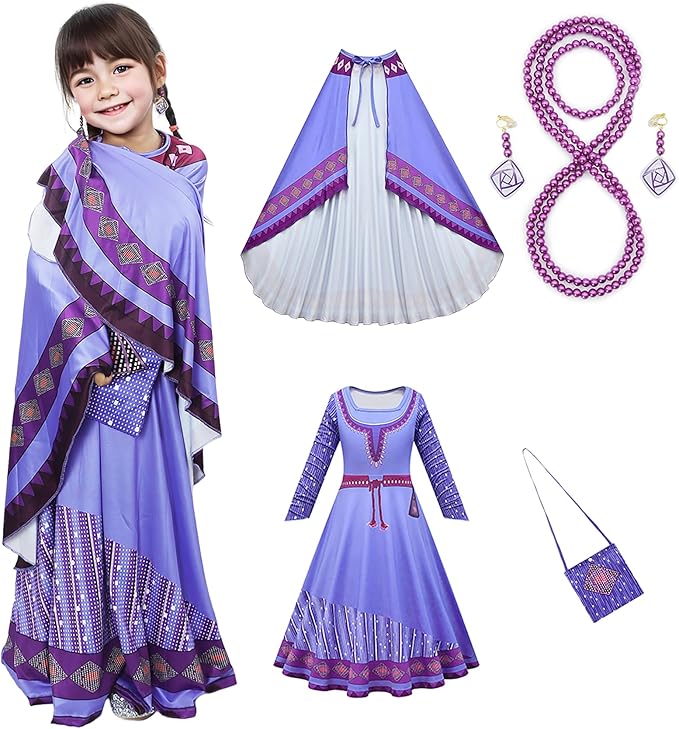 Wish Asha Costume 2023 Asha Dress Princess Cartoon Outfits Halloween Cosplay Costume Outfit