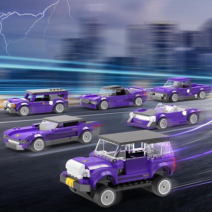 Educiro 6 In1 Speed Champions Car Building Set,Race Car Toy Model Gift for Kids, Girls, and Boys Ages 7-9 (494pcs)