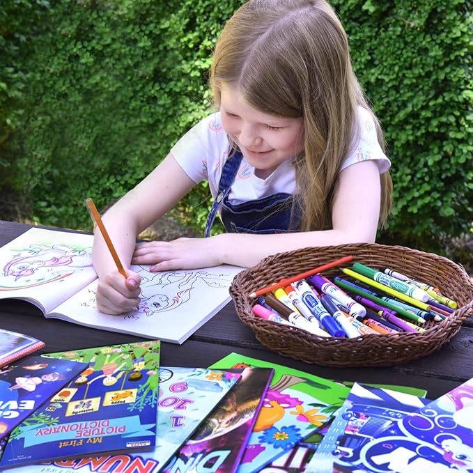 Variety Savings Kappa Coloring and Activity Books for Girls, Numbers and Letters, ABCs, Girl Power, Mermaid, Unicorn, 8.5”x11” Extra Large Size for Hours of Fun, Ages 2-4, 4-8, 8-12 (Pack of 9)