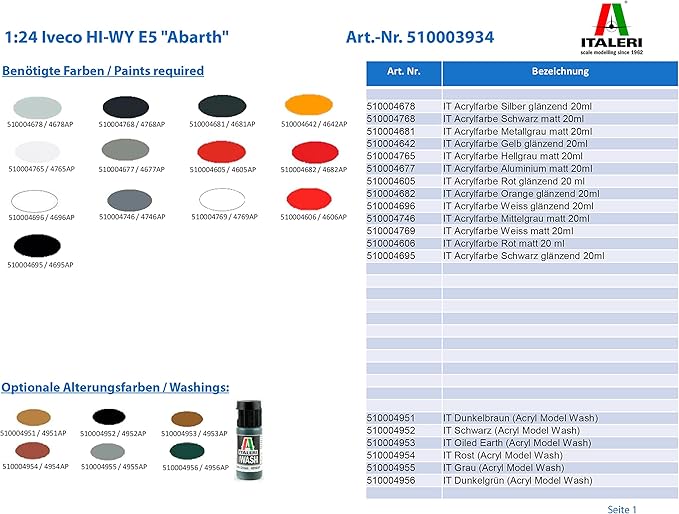 Italeri 3934S 3934S-1:24 Iveco HI-WY E5 Abarth, Building, Stand Model Making, Crafts, Hobby, Gluing, Plastic kit, Unlackiert