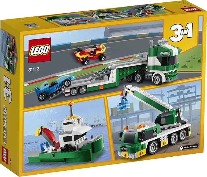 LEGO Creator 3in1 Race Car Transporter 31113 Building Kit; Makes a Great Gift for Kids Who Love Fun Toys and Creative Building, New 2021 (328 Pieces)