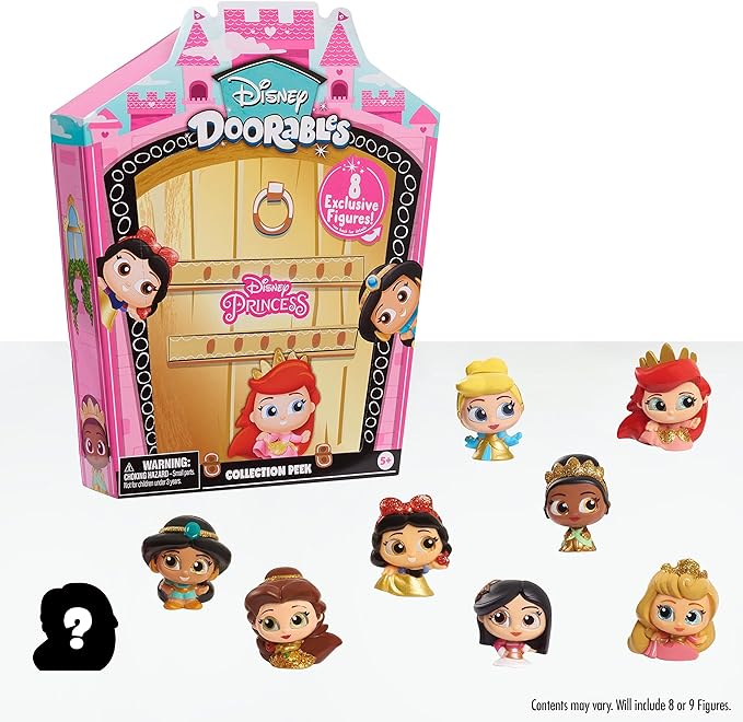 Disney Doorables Glitter and Gold Princess Collection Peek, 8 Blind Bag Inspired Figures, Officially Licensed Kids Toys for Ages 5 Up by Just Play