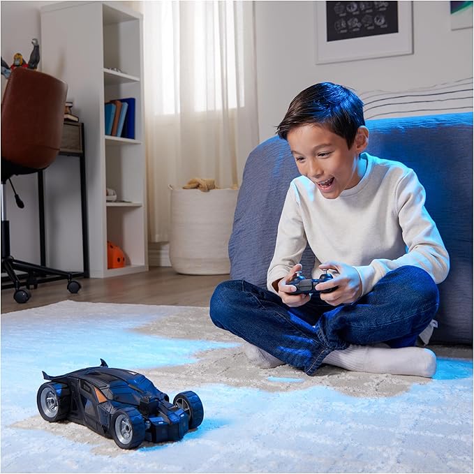 DC Comics, Batman Batmobile Remote Control Car, Easy to Drive, Compatible with Batman Figures, Kids Toys for Boys and Girls Ages 4 and Up