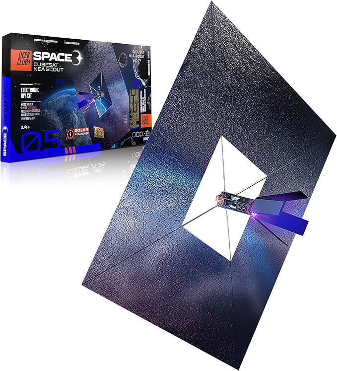Space O DIY Engineering Kit - Near Earth Asteroid Scout Model Kit - NEA Scout Science Toy Kit - Educational STEM Kit, Electrical Engineering Kit - DIY Toy Gift for Adults, Teens, Kids 14+