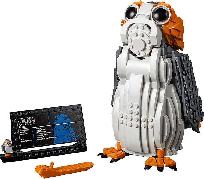 Star Wars PORG Building Set, Ahch-to Sea-Dwelling Bird Figure, Collectible Model, Multicolor