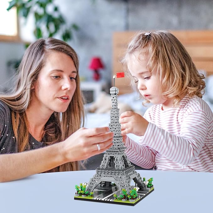 Paris Eiffel Tower World Famous Architectural Model Micro Building Blocks Set 3350 Pieces 3D Puzzle Toys Gifts for Kid and Adult